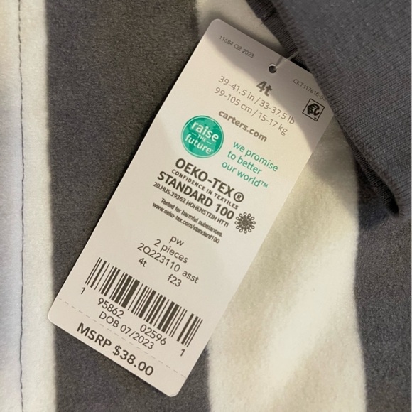 Carter’s | Striped Fleece Pullover & Pant Set | 4t - Picture 6 of 7